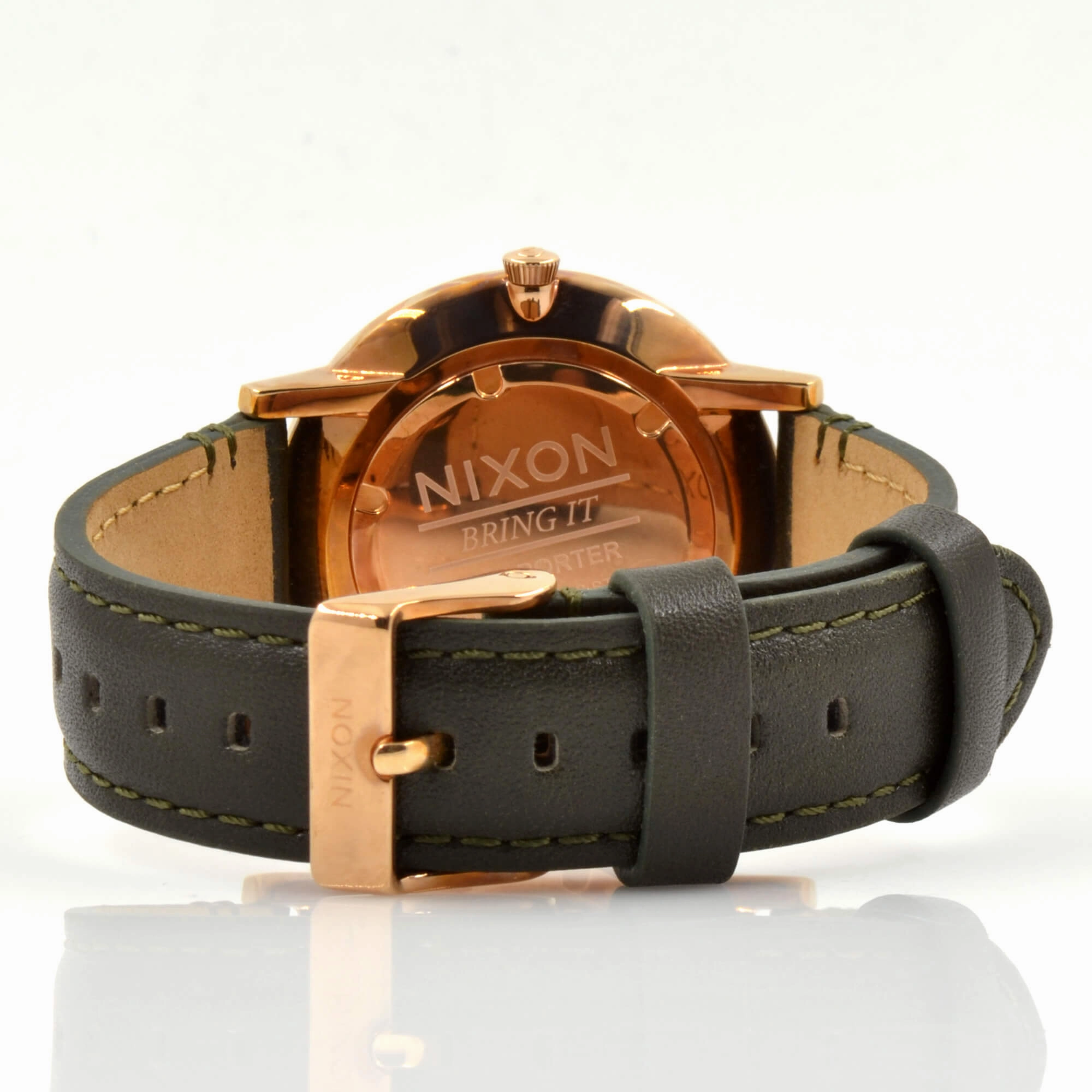 Nixon Men's Quartz Watch - Porter Leather Gunmetal Dial Brown Strap | A10582441