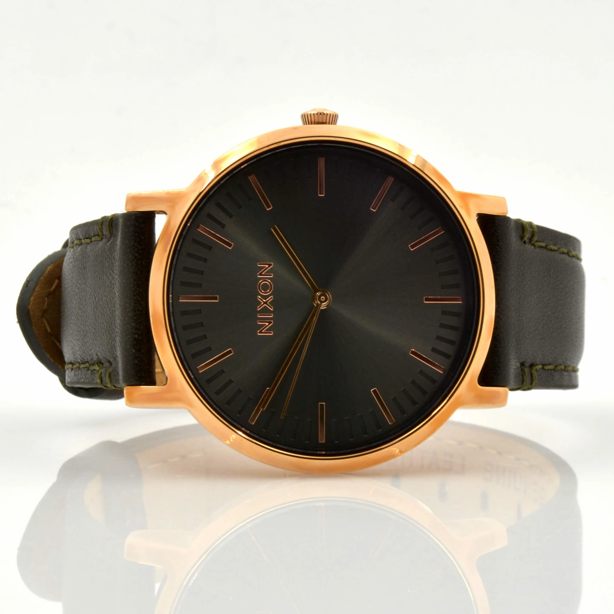 Nixon Men's Quartz Watch - Porter Leather Gunmetal Dial Brown Strap | A10582441