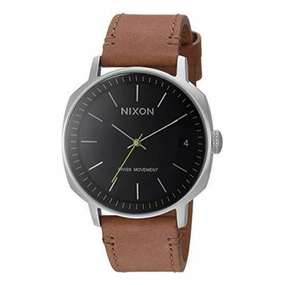 Nixon Men's Quartz Watch - Regent II Black Dial Leather Strap | A973000