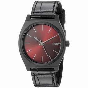 Nixon Men's Quartz Watch - Time Teller Red Dial Leather Strap | A0451886