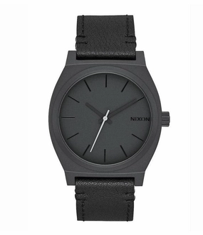 Nixon Men's Strap Watch - Time Teller Quartz Black Dial Black Leather | A0452738
