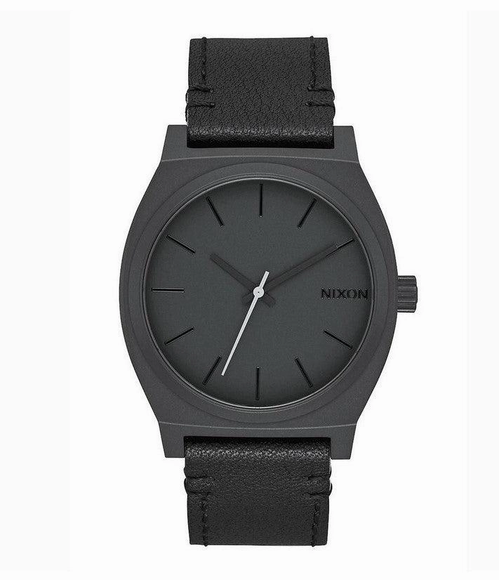Nixon Men's Strap Watch - Time Teller Quartz Black Dial Black Leather | A0452738