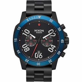 Nixon Men's Watch - Ranger Quartz Chronograph Black Dial Steel Bracelet | A549-602
