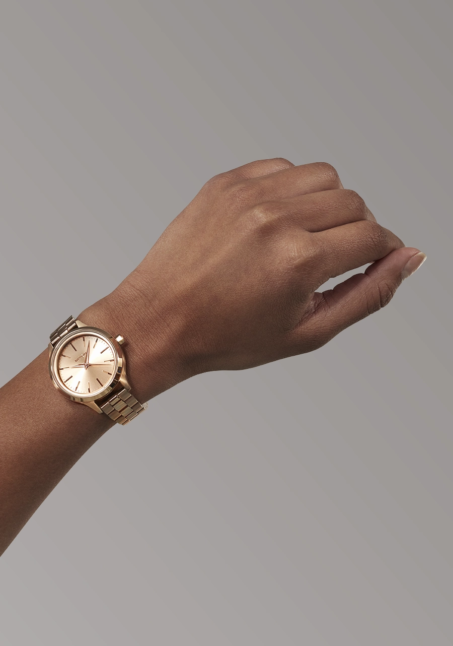 Nixon Optimist Stainless Steel Rose Gold Dial Womens Watch A1342-897-00