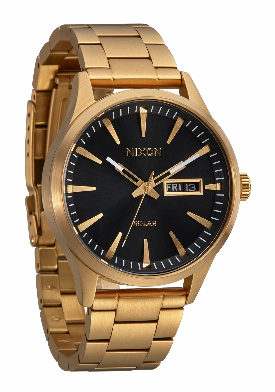 Nixon Sentry Solar Stainless Steel Black Dial Mens Watch A1346-510-00