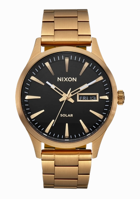 Nixon Sentry Solar Stainless Steel Black Dial Mens Watch A1346-510-00