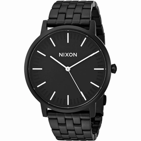 Nixon Unisex Quartz Watch - Porter Black Dial Stainless Steel Bracelet | A1057756