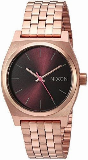 Nixon Women's Bracelet Watch - Medium Time Teller Brown Dial Rose Gold | A11302617