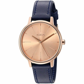 Nixon Women's Quartz Watch - Kensington Leather Rose Gold Tone Dial Strap | A1082160