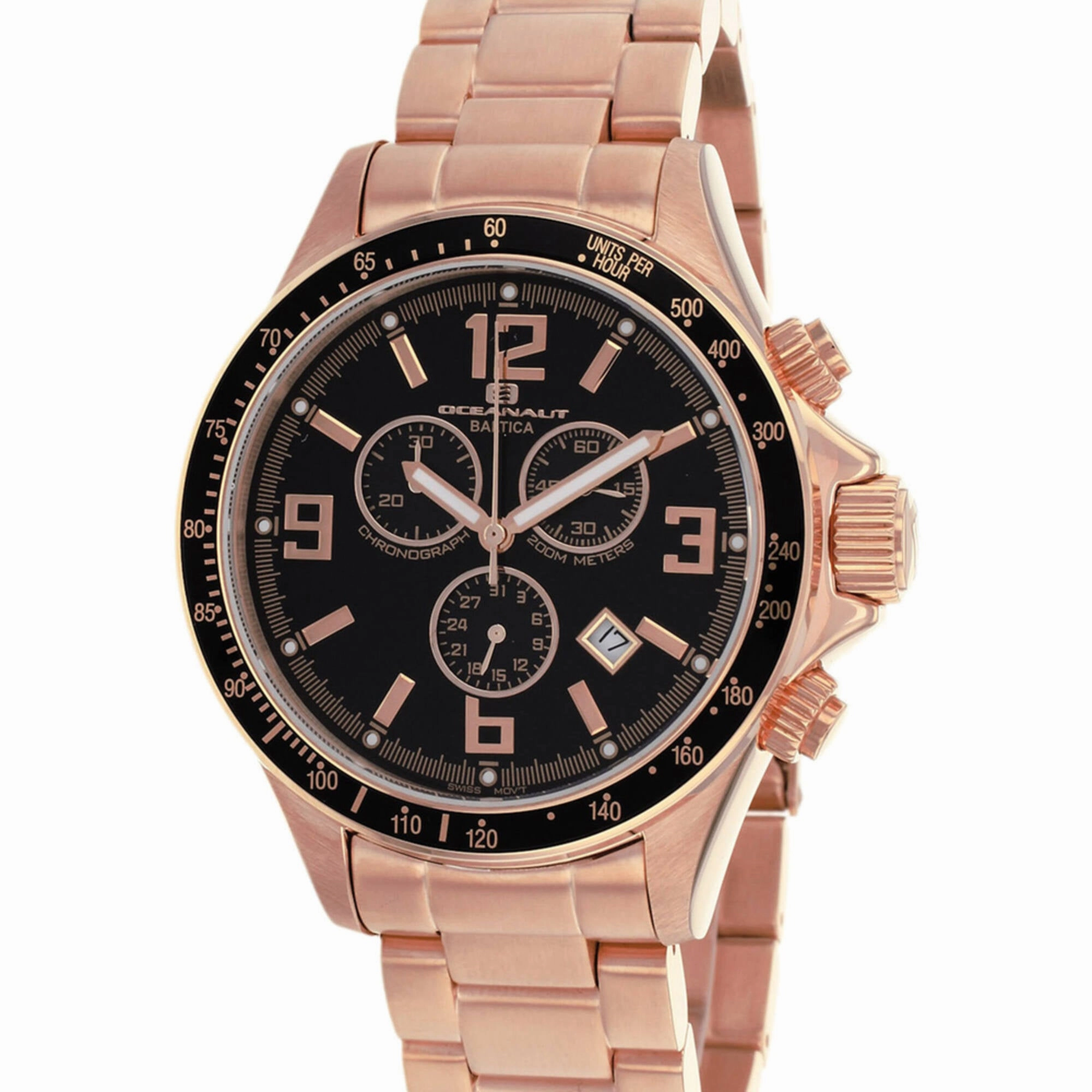 Oceanaut Men's Watch - Baltica Black Dial Plated Stainless Steel Bracelet | OC3329