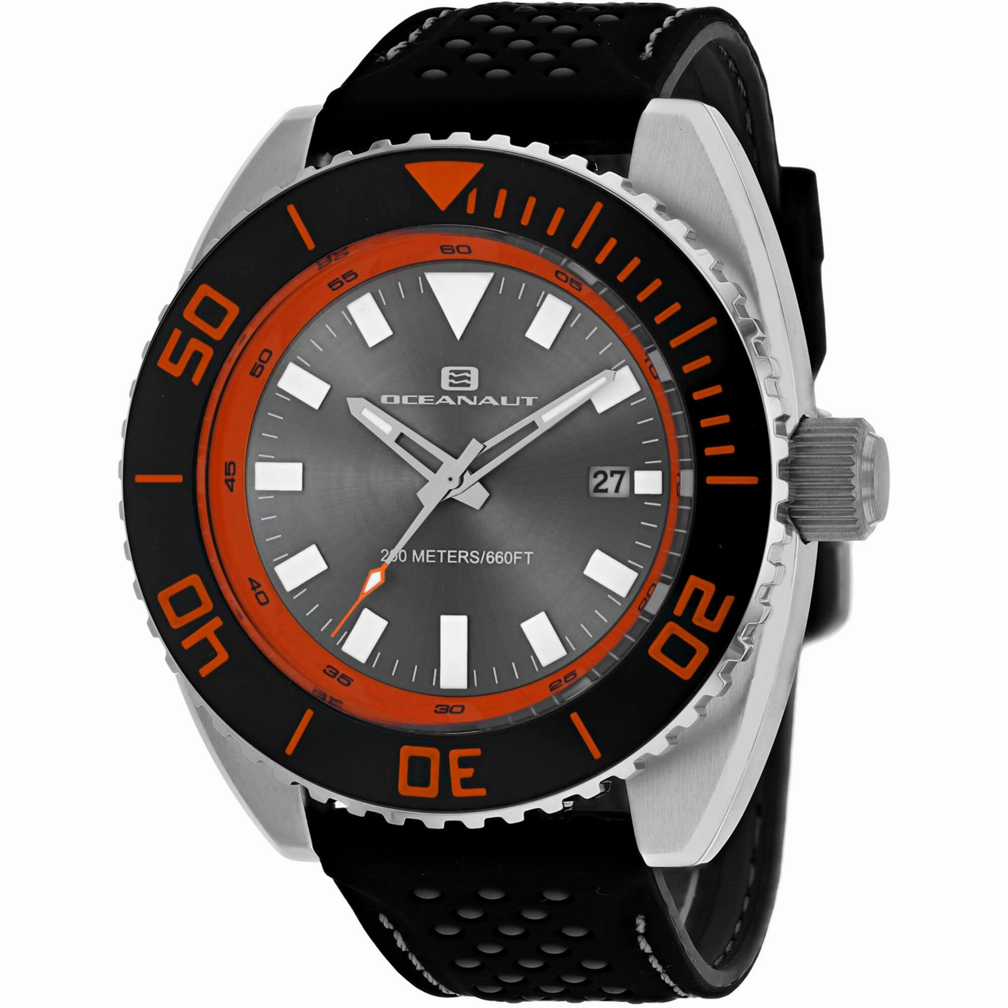 Oceanaut Men's Watch - Submersion Quartz Grey Dial Black Rubber Strap | OC0522