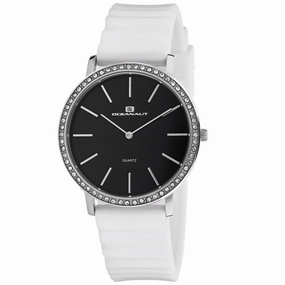 Oceanaut Women's Watch - Ripple Quartz Black Dial White Rubber Strap | OC0262