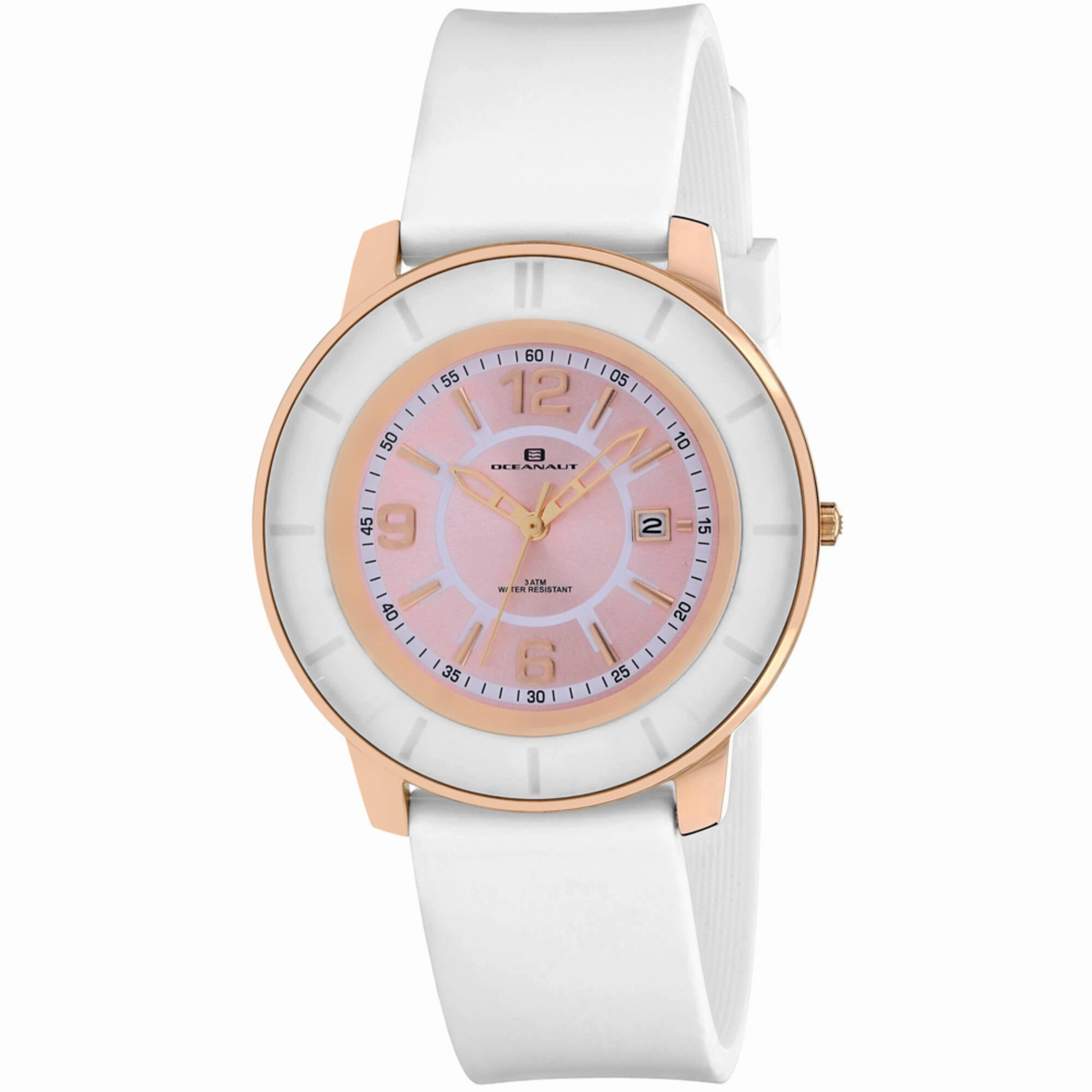 Oceanaut Women's Watch - Satin Quartz Rose Gold Case Pink Dial Rubber Strap | OC0814