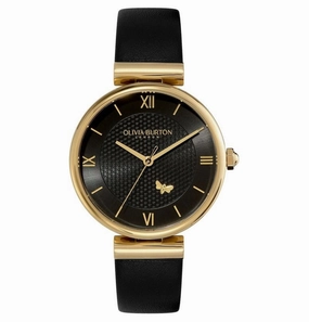 Olivia Burton Minima Bee Ladies Leather Strap Watch 24000099