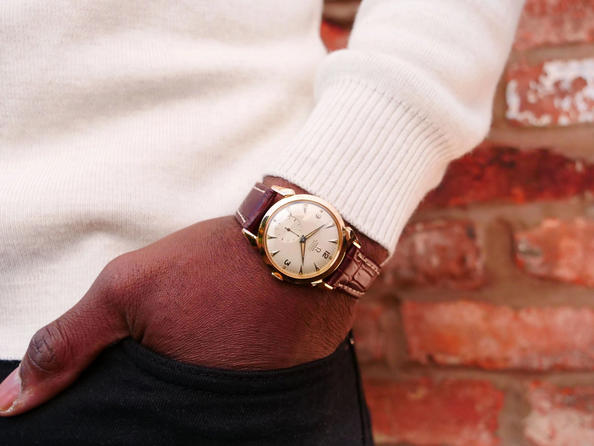 Omega 18ct Rose gold vintage dress watch