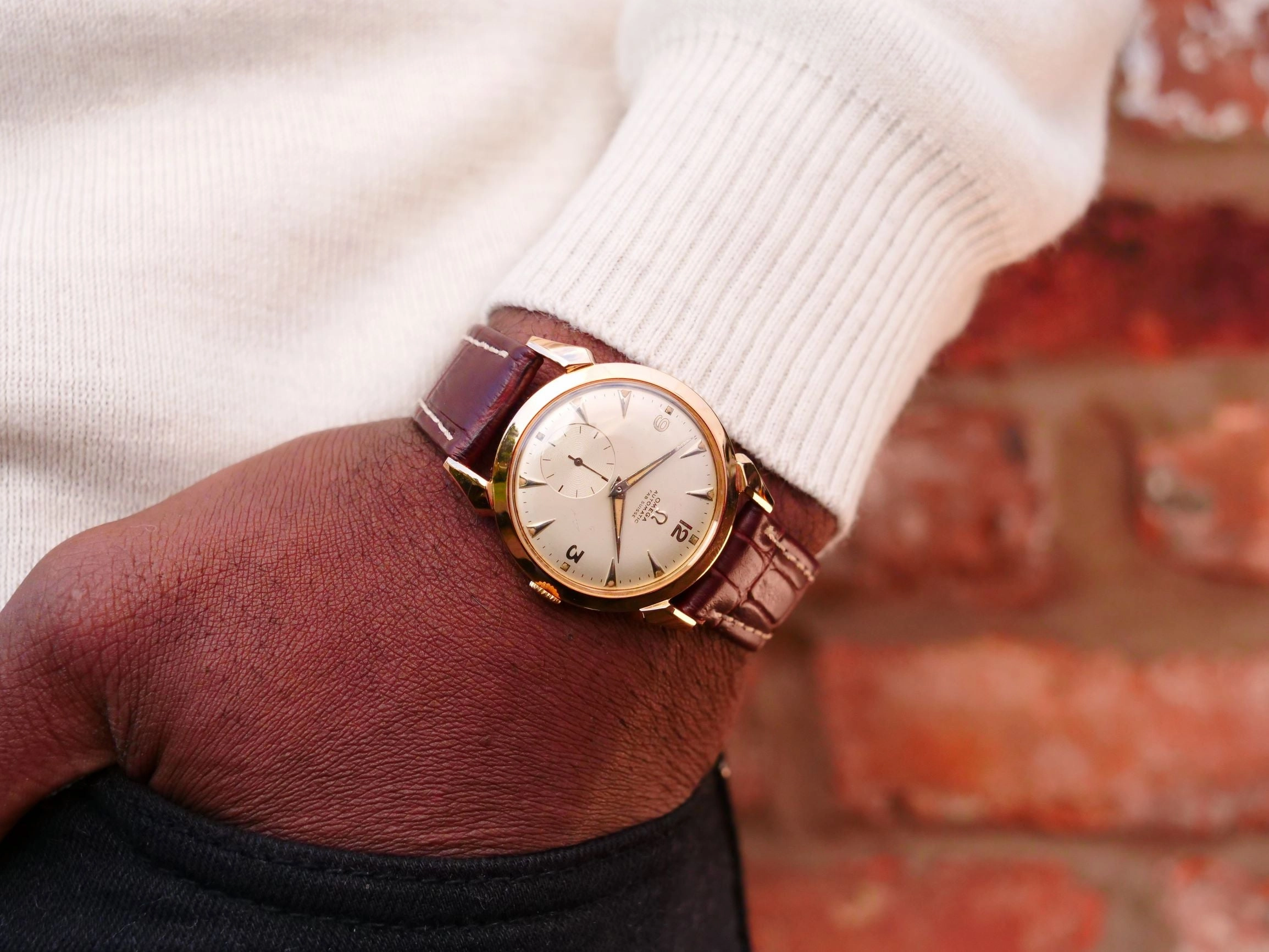 Omega 18ct Rose gold vintage dress watch