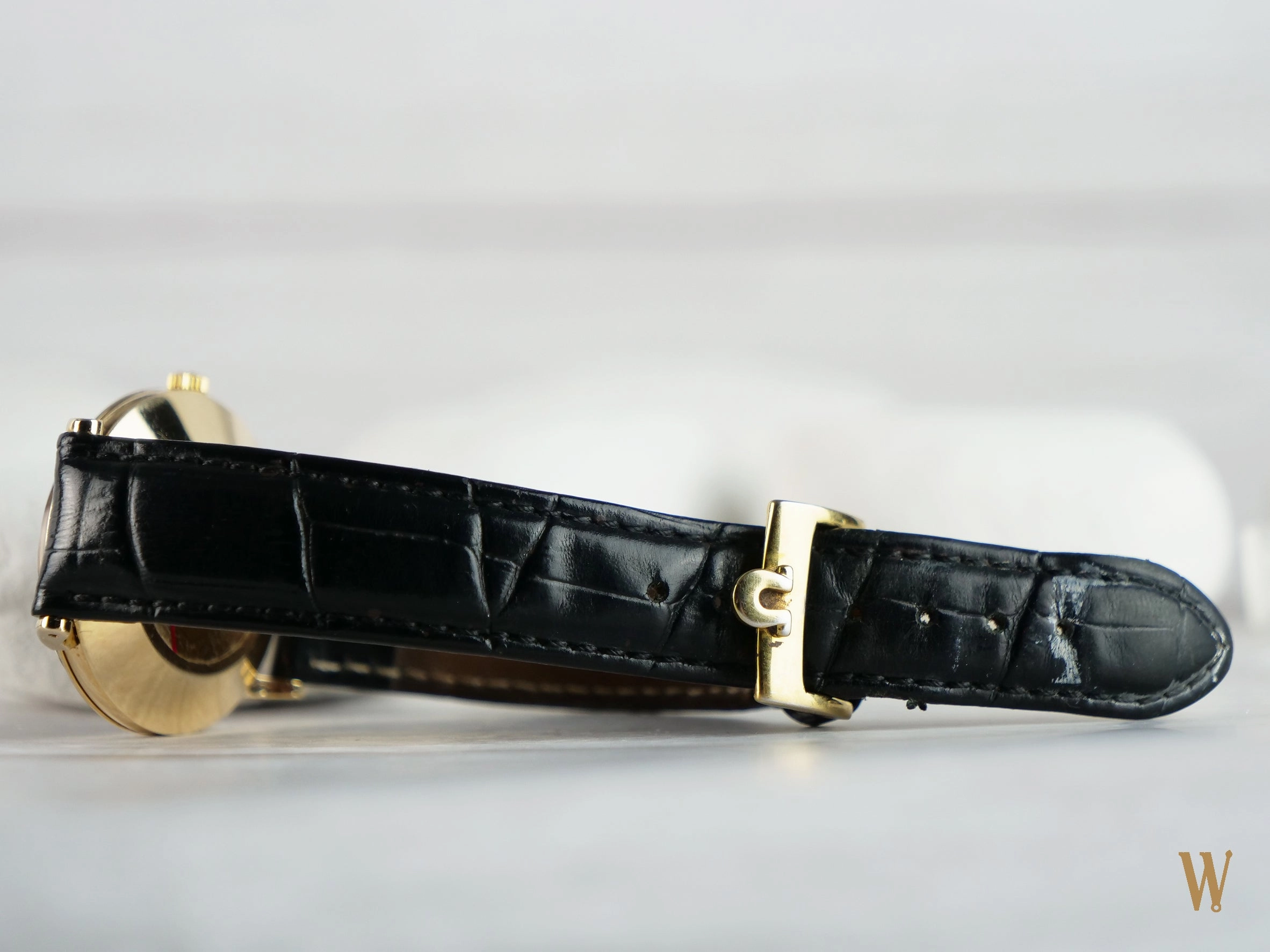 Omega Automatic Black Gloss Gilt Dial