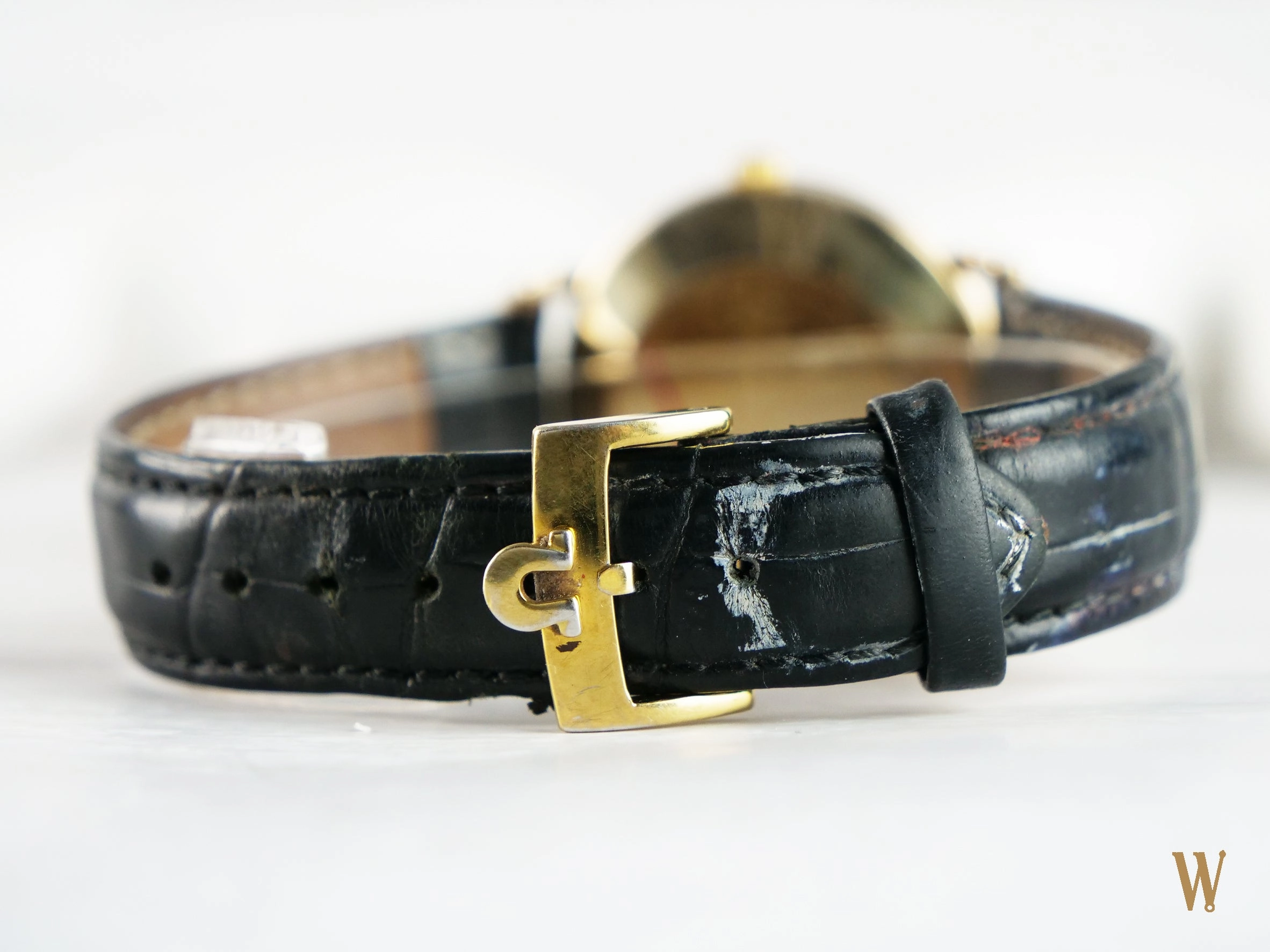 Omega Automatic Black Gloss Gilt Dial