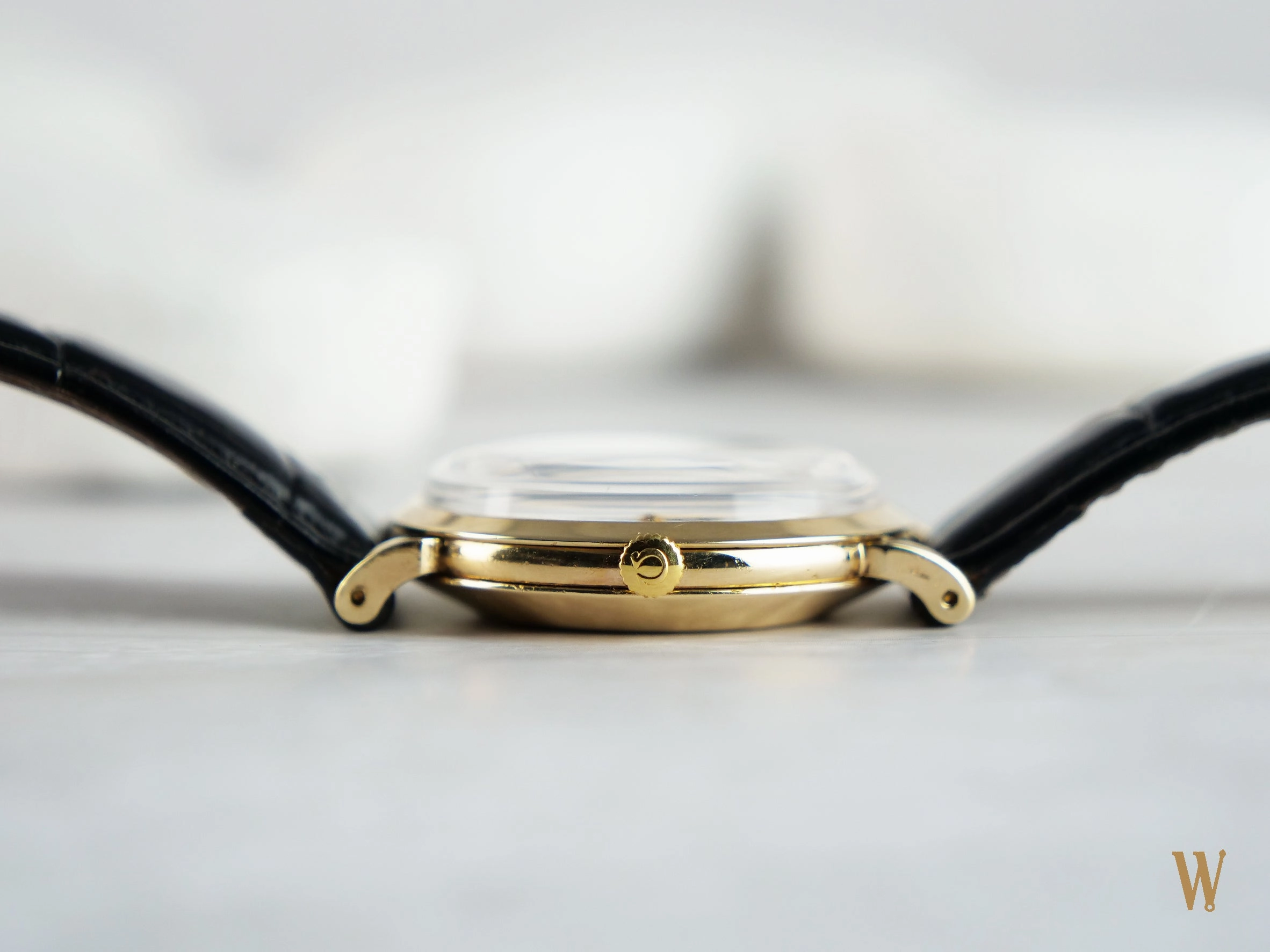 Omega Automatic Black Gloss Gilt Dial