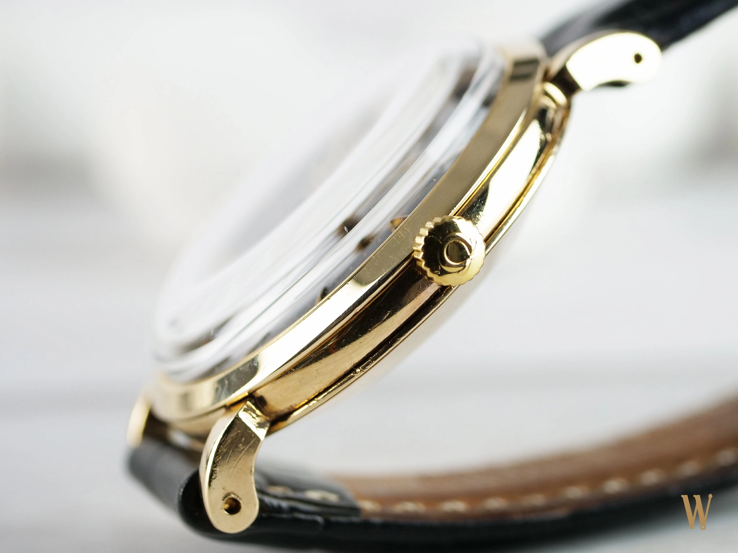 Omega Automatic Black Gloss Gilt Dial
