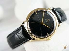 Omega Automatic Black Gloss Gilt Dial