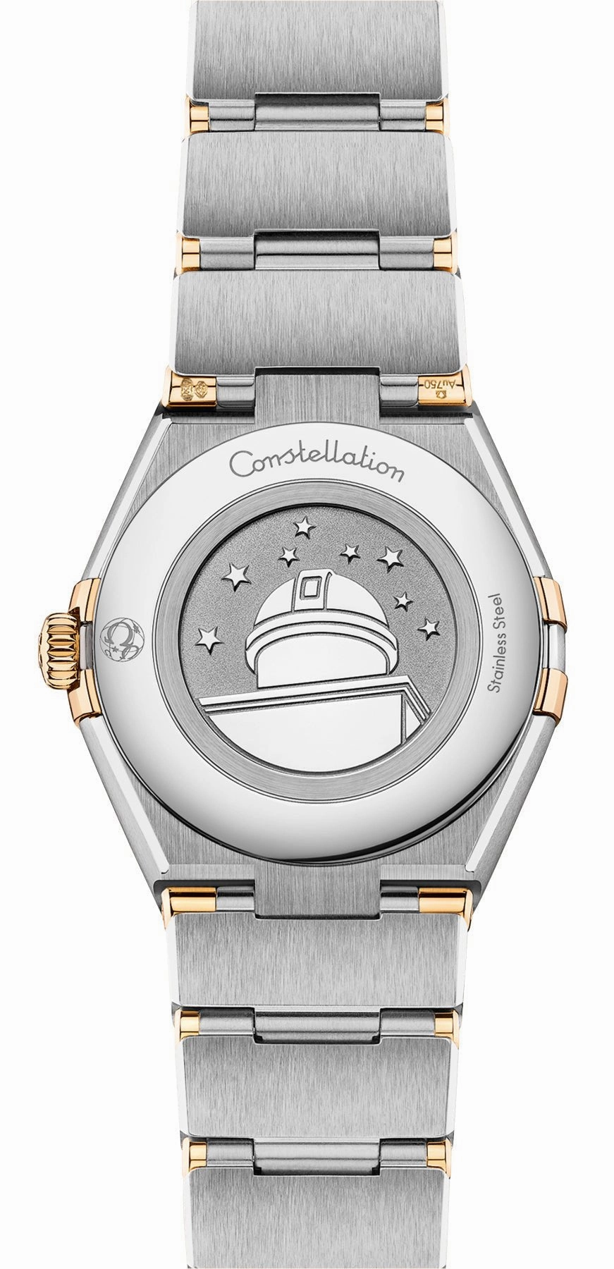 Omega Constellation Stainless Steel & 18K Yellow Gold Silver Dial Diamonds Quartz Womens Watch 131.25.28.60.52.002