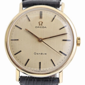 Omega Geneve 9k Gold Linen Dial, 1969