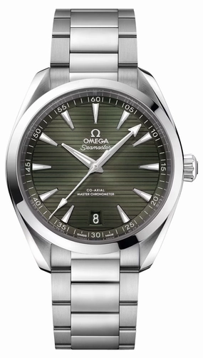 Omega Seamaster Aqua Terra Automatic Chronometer Stainless Steel Green Dial Date Mens Watch 220.10.41.21.10.001