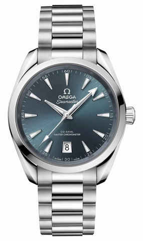 Omega Seamaster Aqua Terra Shades Automatic Chronometer Stainless Steel Blue Dial Date Mens Watch 220.10.38.20.03.003