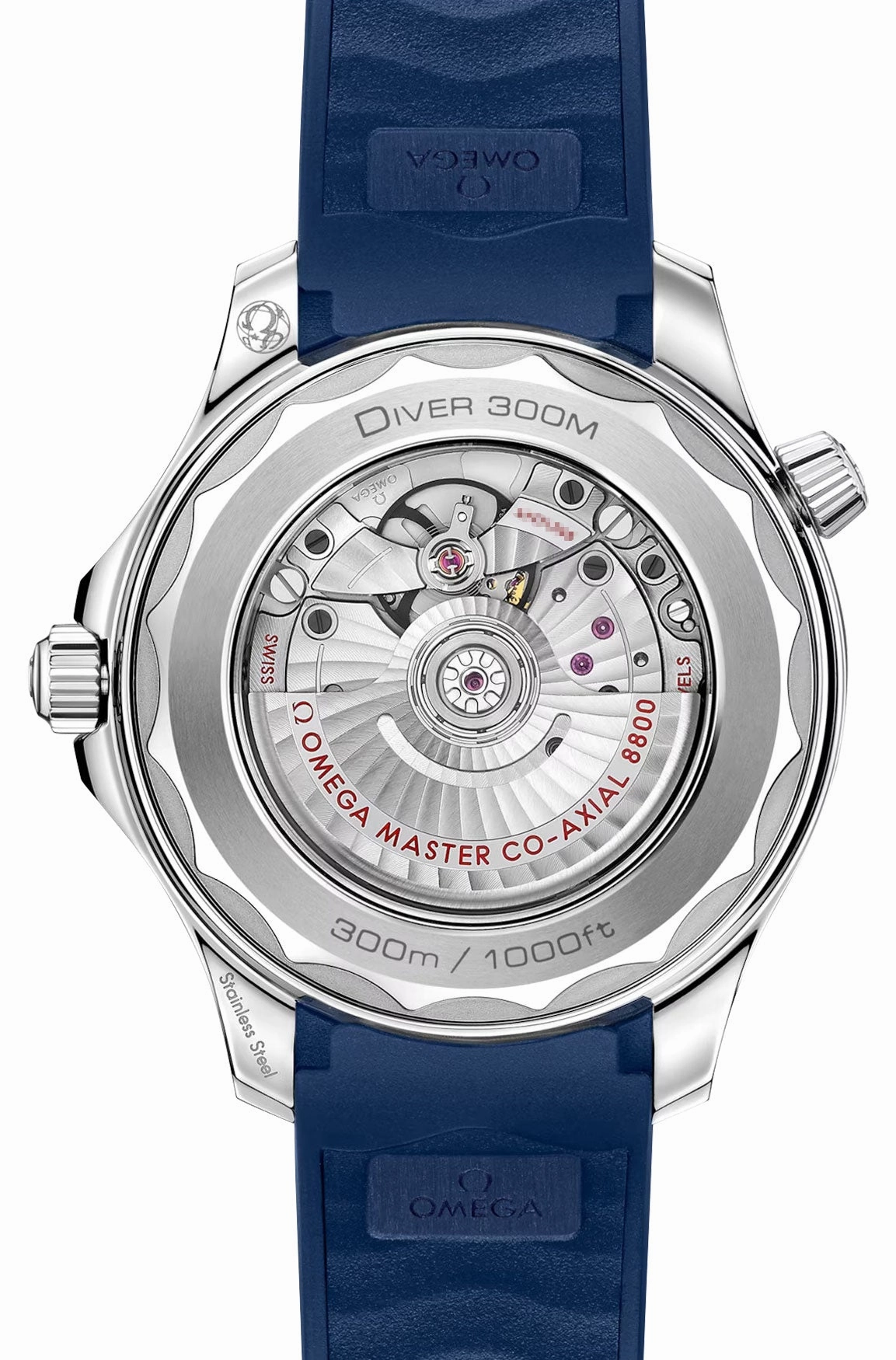 Omega Seamaster Diver 300M Automatic Chronometer Stainless Steel Blue Dial Blue Rubber Strap Date Mens Watch 210.32.42.20.03.001