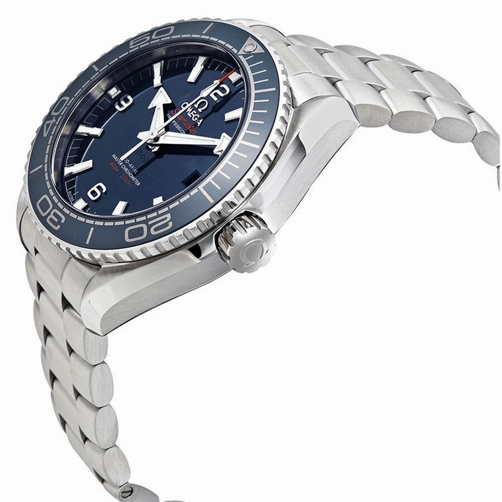 Omega Seamaster Planet Ocean 600M Automatic Chronometer Stainless Steel Blue Dial Date Divers Mens Watch 215.30.44.21.03.001