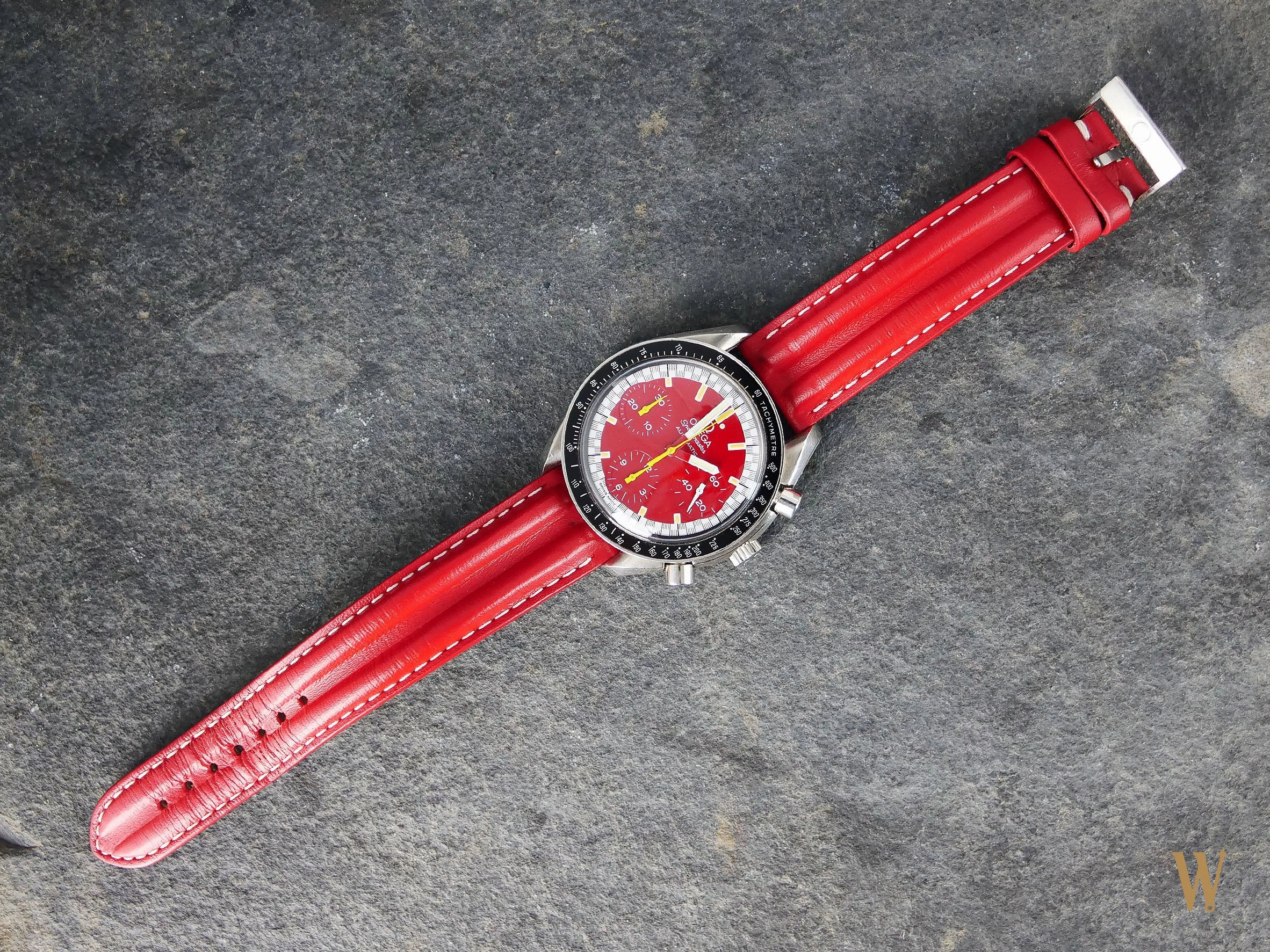 Omega Speedmaster Reduced Red Schumacher Chronograph
