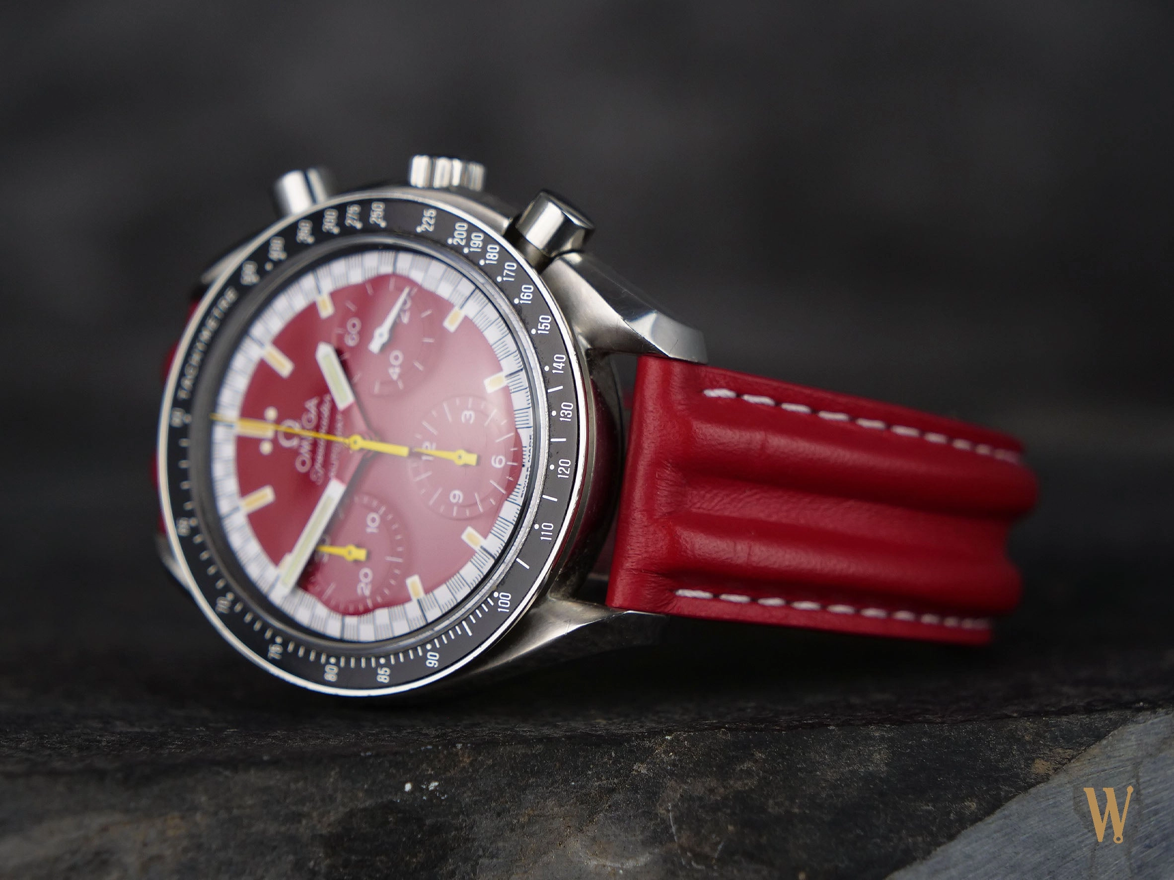 Omega Speedmaster Reduced Red Schumacher Chronograph