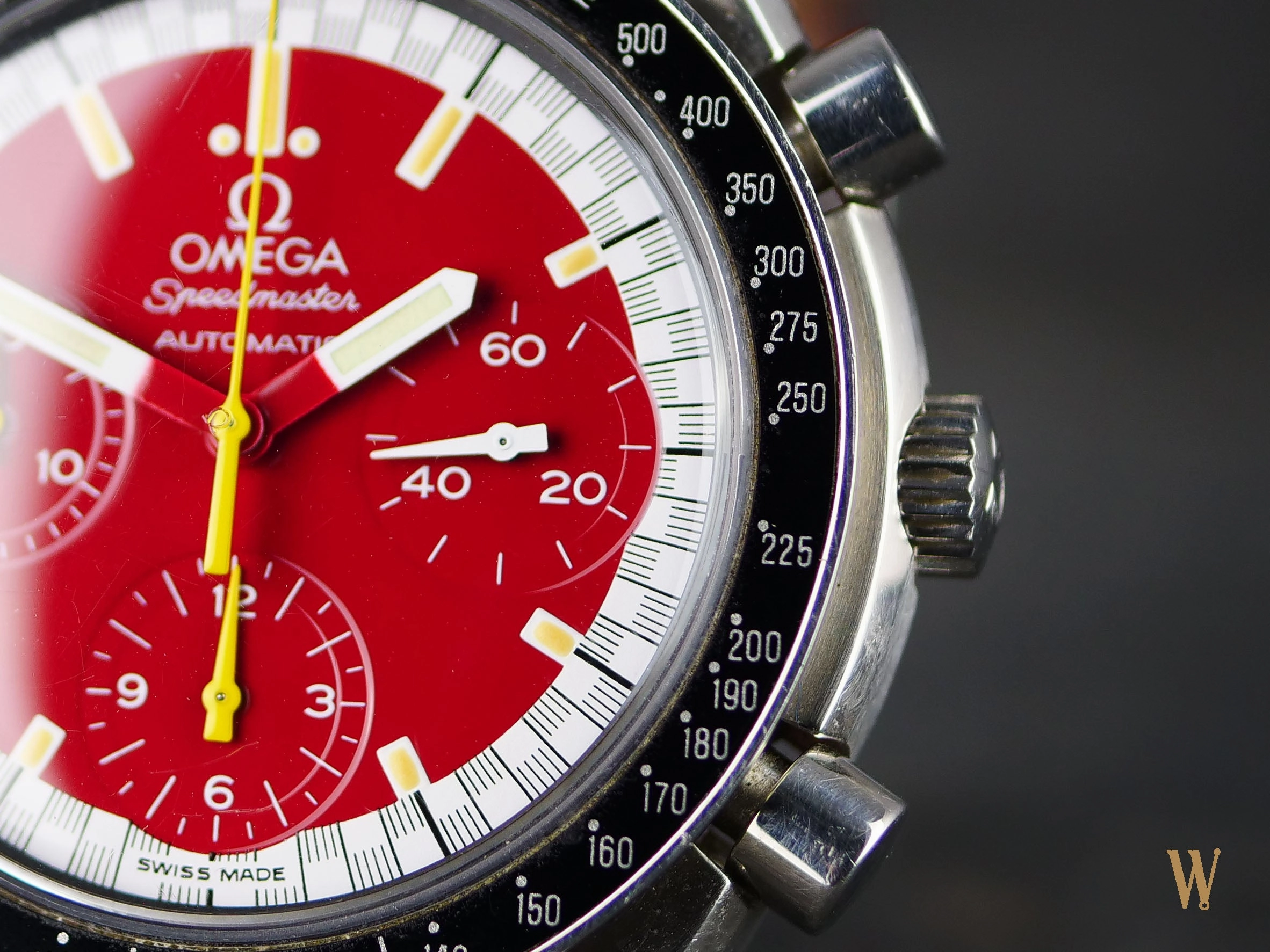 Omega Speedmaster Reduced Red Schumacher Chronograph