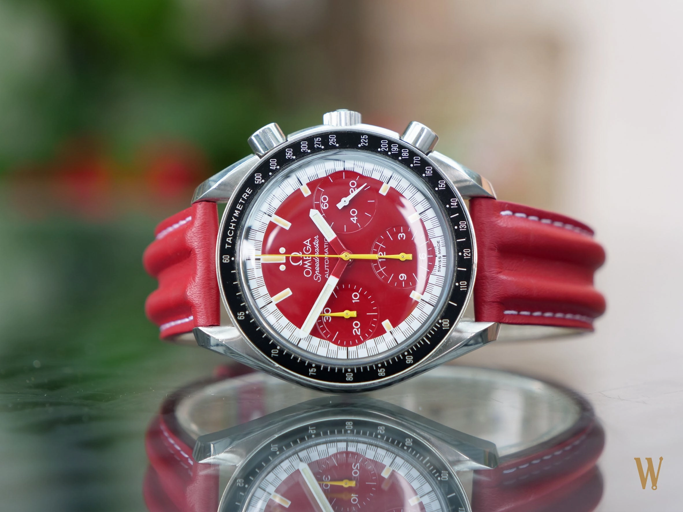 Omega Speedmaster Reduced Red Schumacher Chronograph