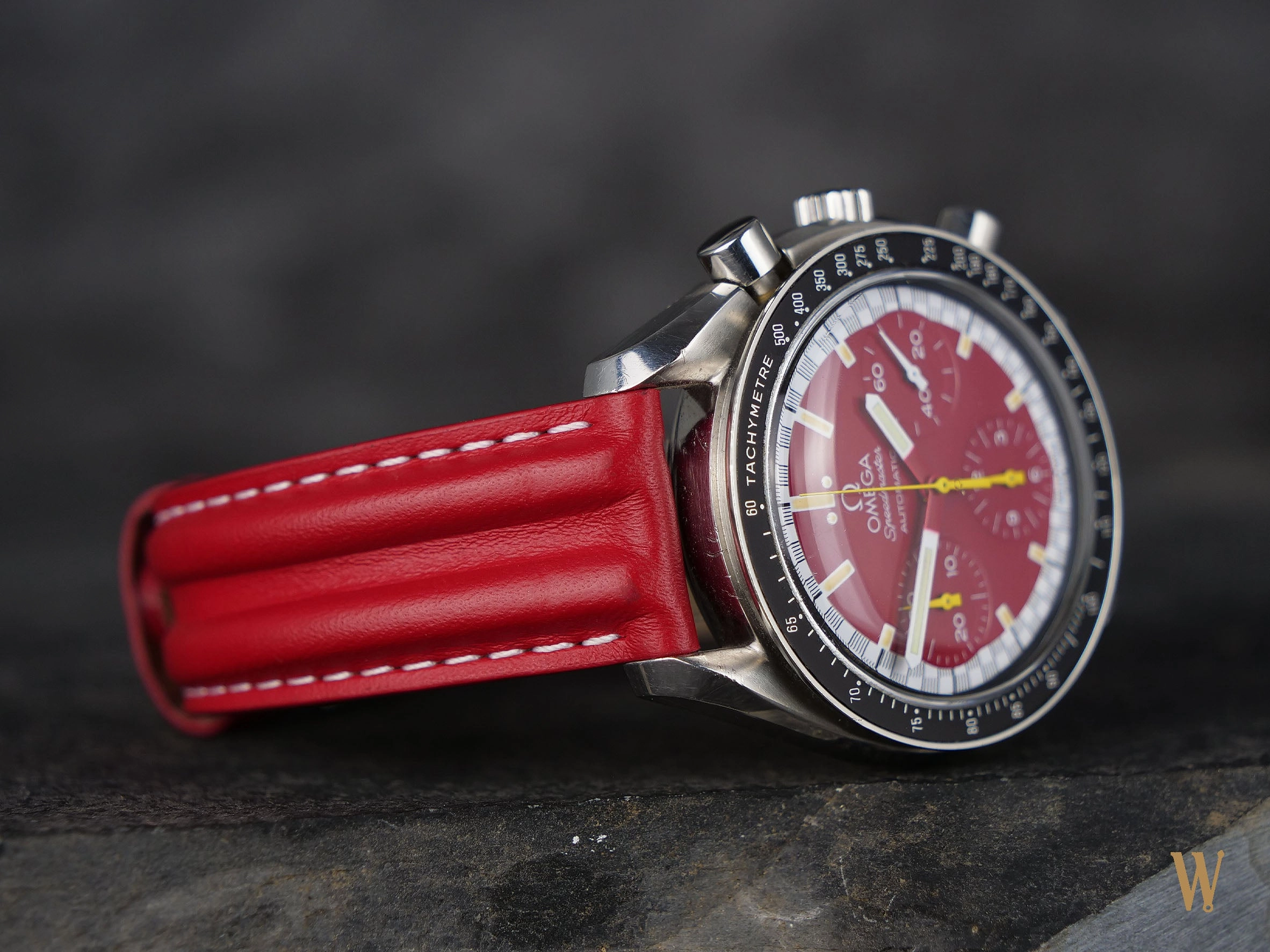 Omega Speedmaster Reduced Red Schumacher Chronograph