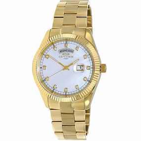 Oniss Men's Watch - Admiral White Dial Plated Stainless Steel Bracelet | ON3881-MGWT