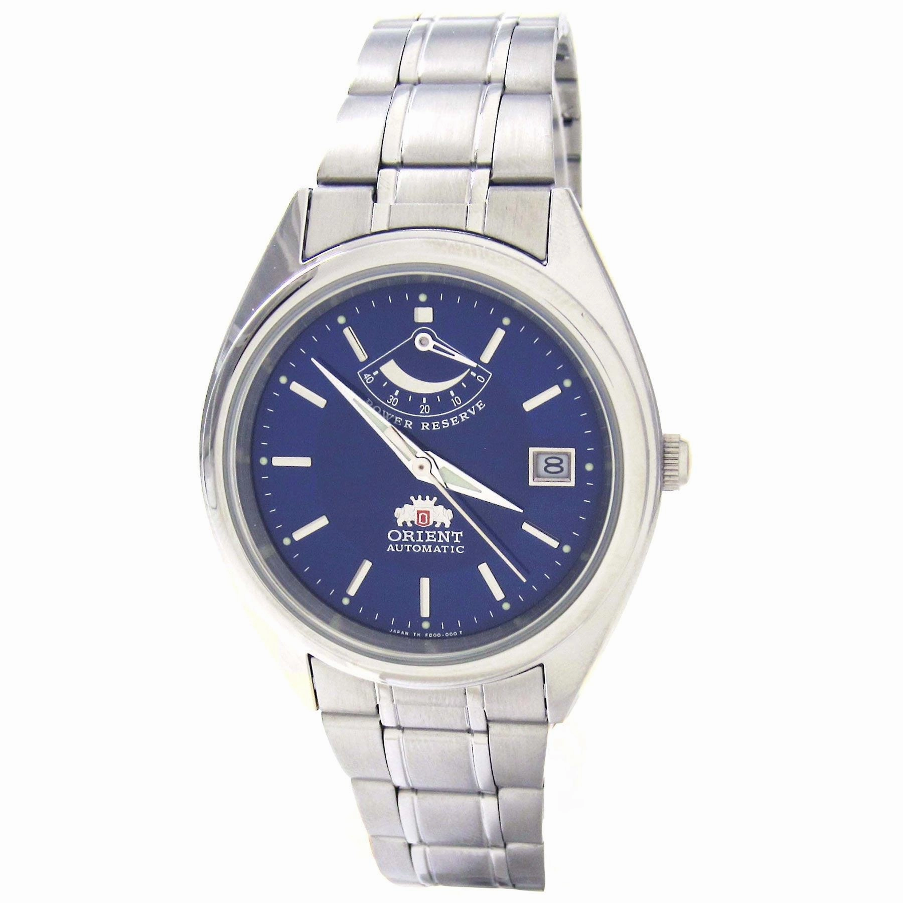 Orient CFD00001D Men's Blue Face Stainless Steel Automatic Watch with Power Reserve