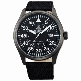 Orient ER2A006B Men's Flight Black Dial Black Nylon Strap Power Reserve Automatic Watch