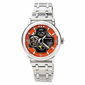 Orient FH04001M Men's Retro Future Airplane Semi Skeleton Orange Dial Watch