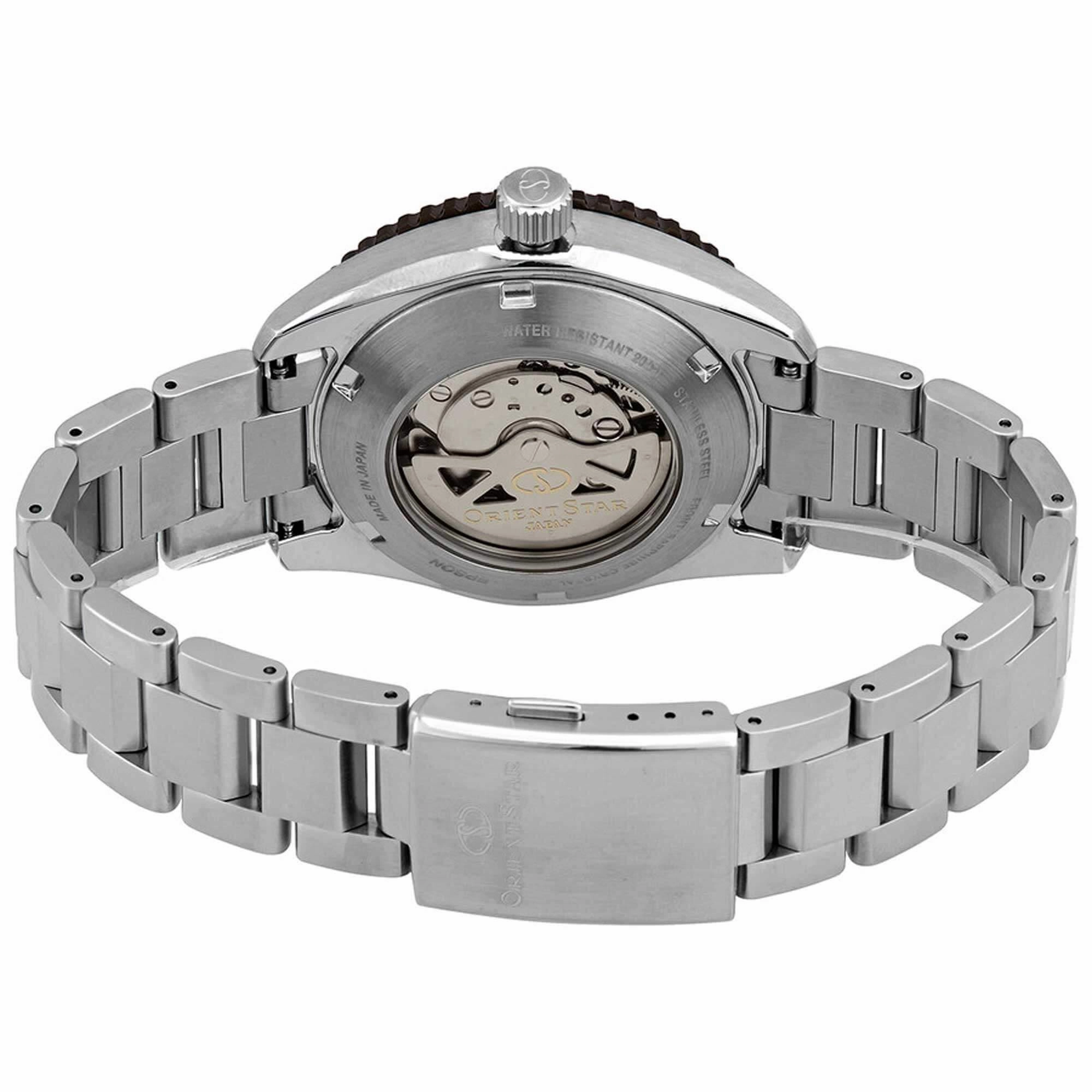 Orient Men's Automatic Watch - Star Open Heart Brown Dial Bracelet | RA-AT0102Y00B