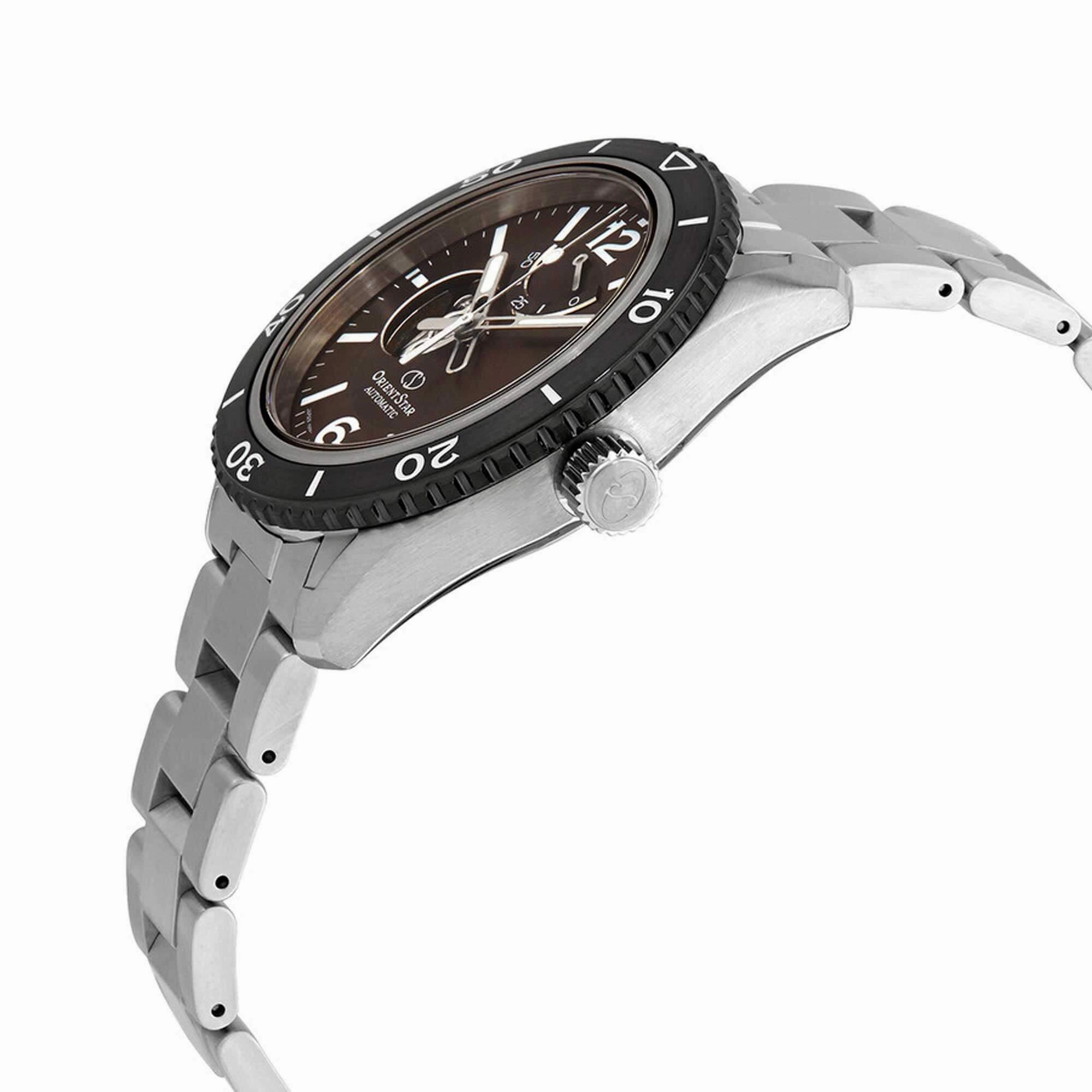 Orient Men's Automatic Watch - Star Open Heart Brown Dial Bracelet | RA-AT0102Y00B