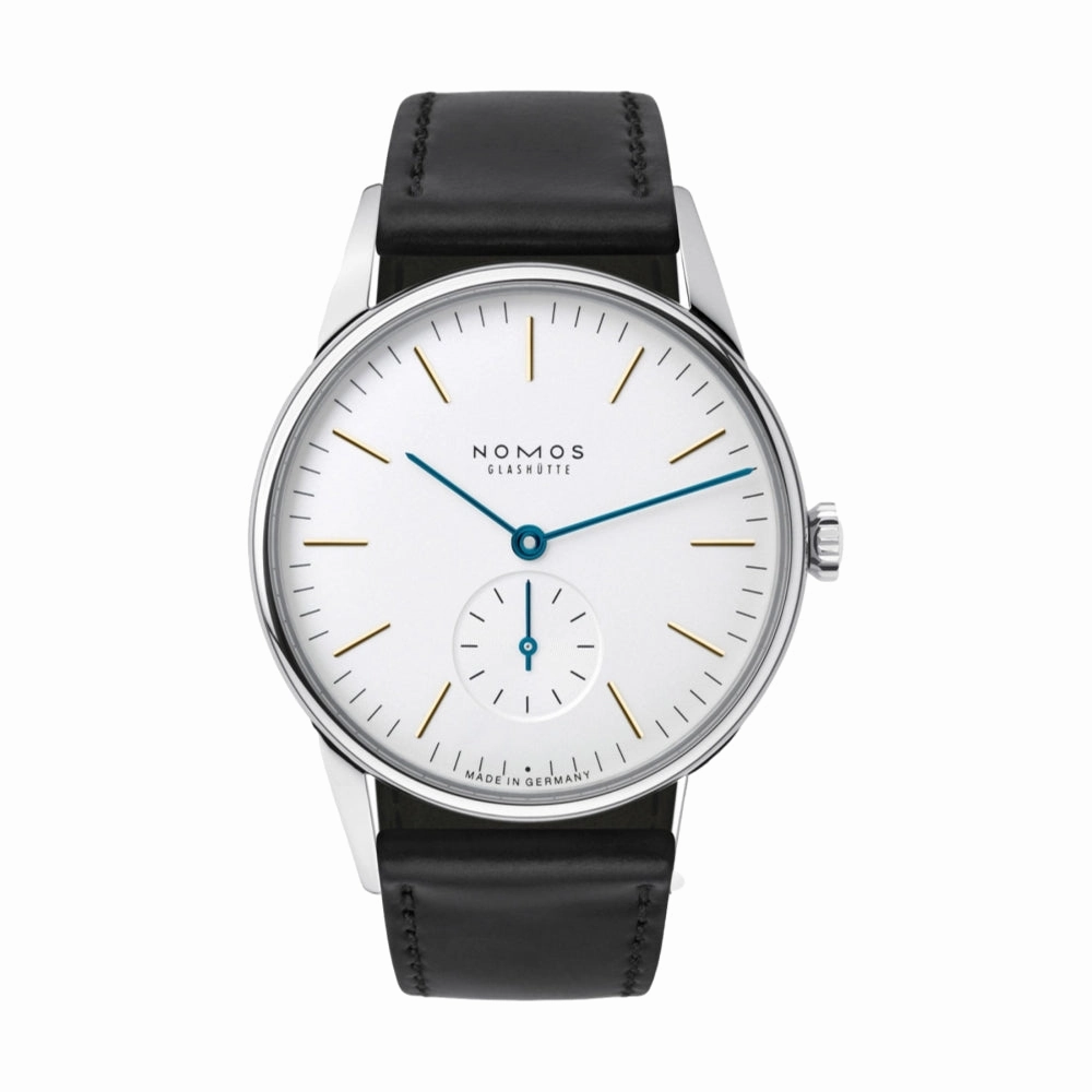 Orion 35mm - White Silver-Plated on Leather Strap