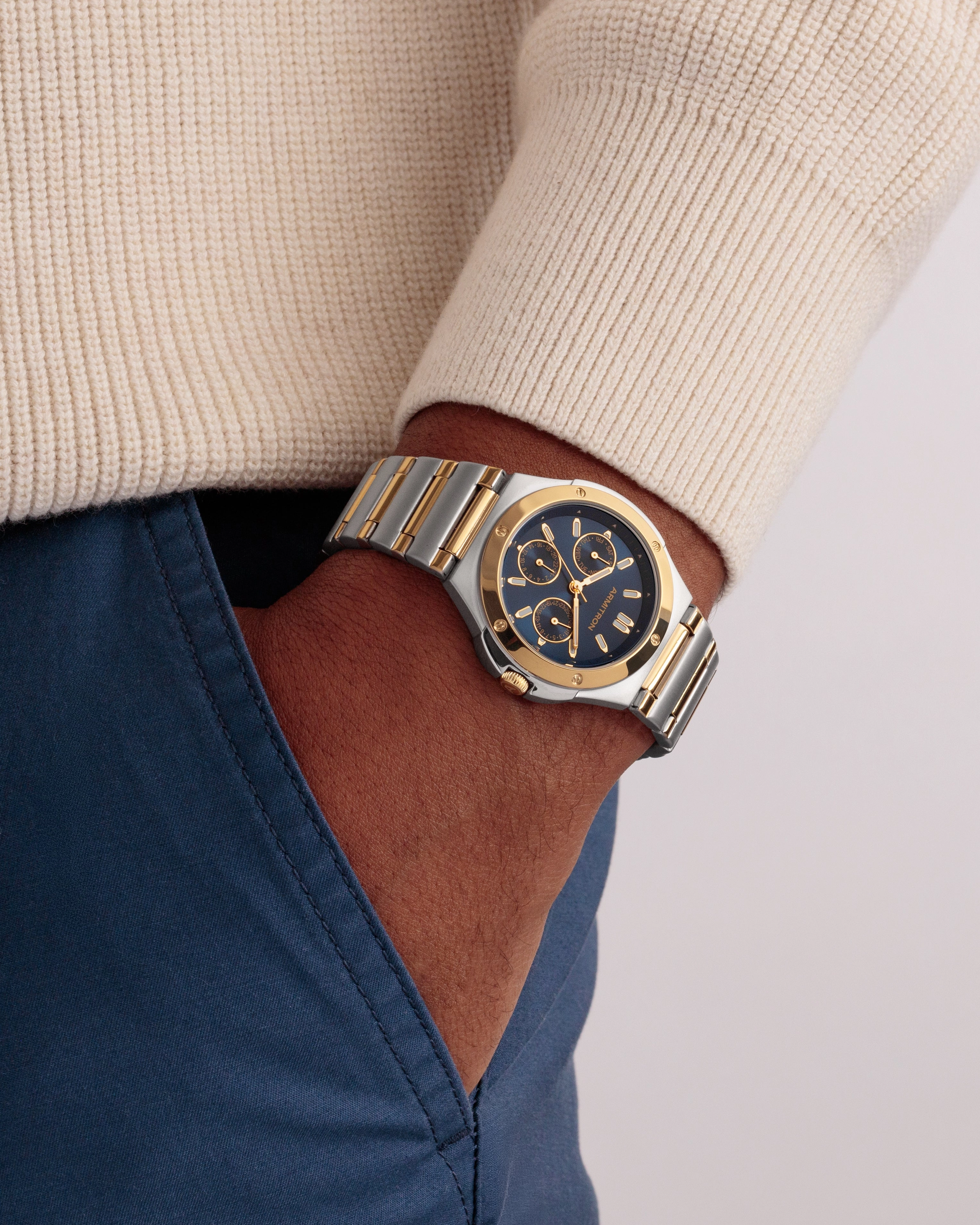 Parker? | 38mm, Two-Tone Gold & Silver/Navy