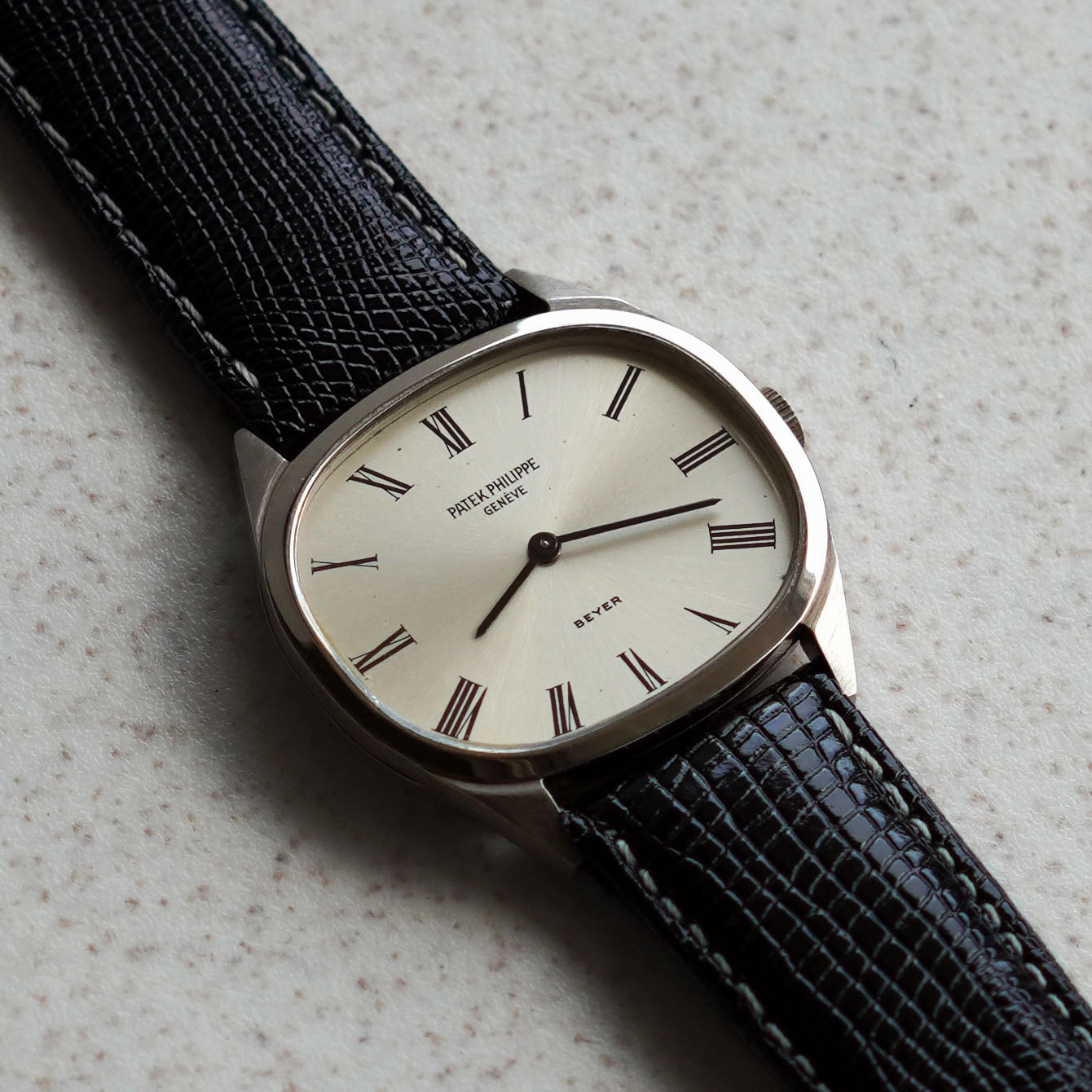 Patek Philippe Cushion-shaped Ellipse Double Signed Beyer, White Gold