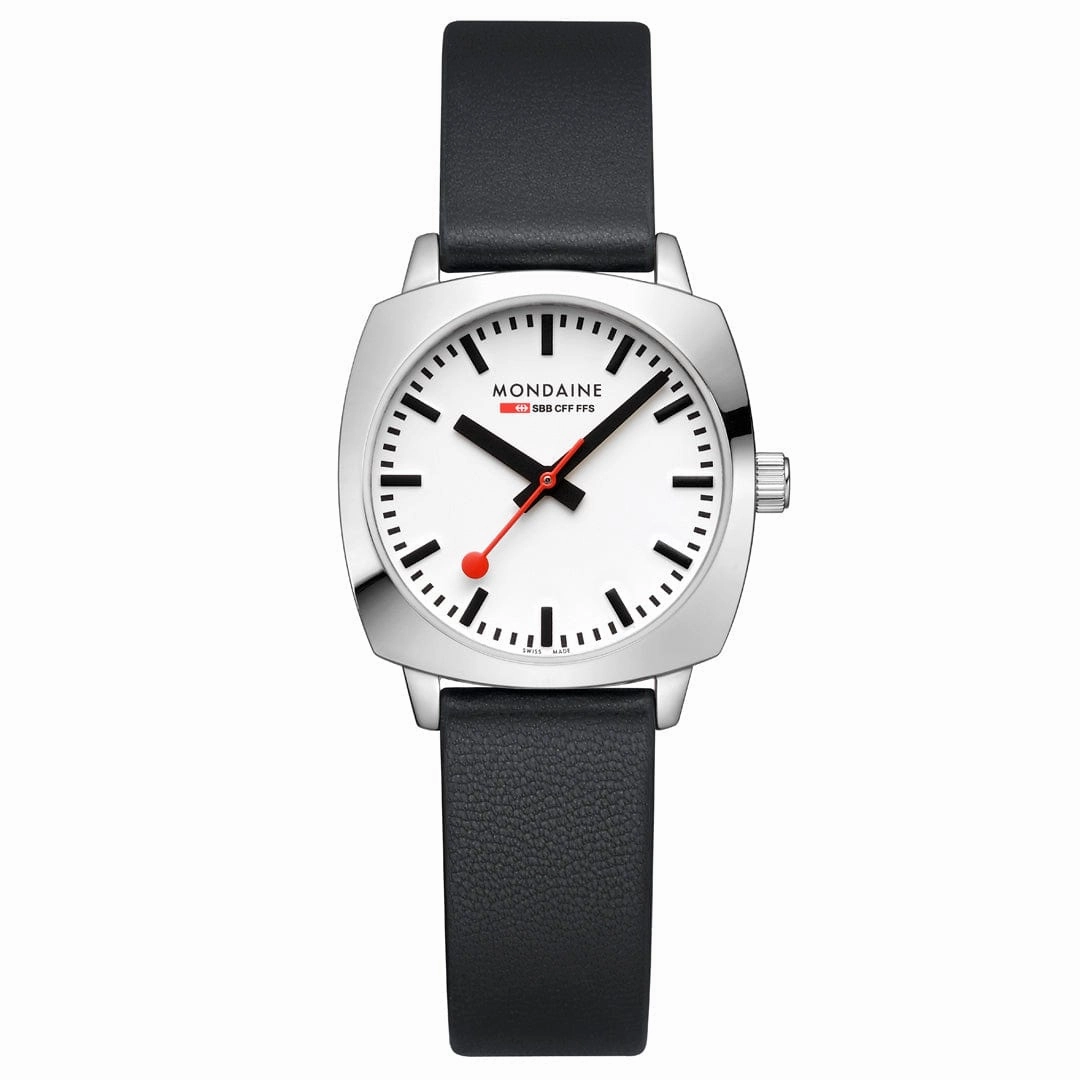 Petite Cushion, 31 mm, Black Vegan Leather