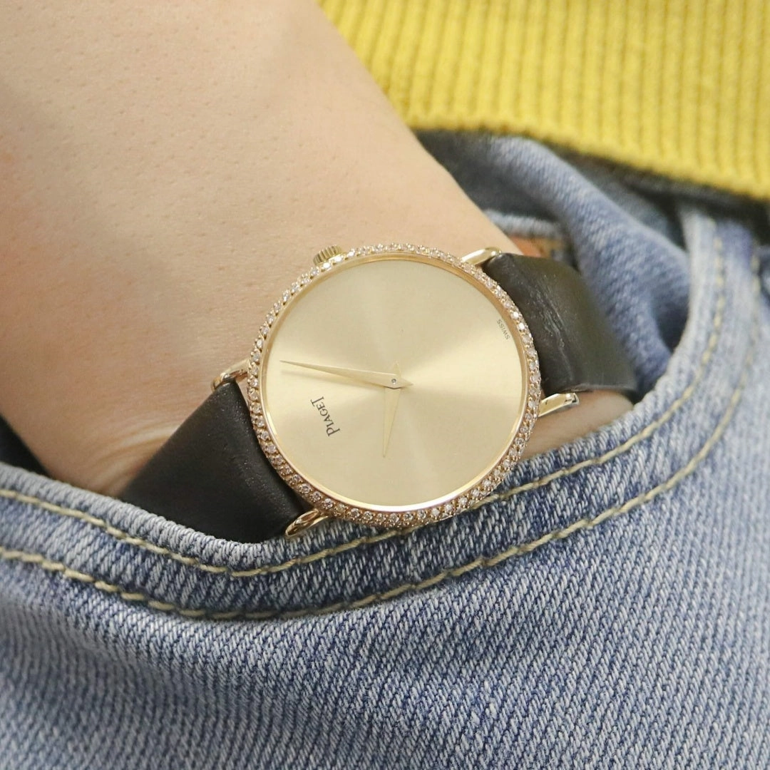 Piaget 9027 18k Gold Diamond Bezel Ladies Vintage Watch