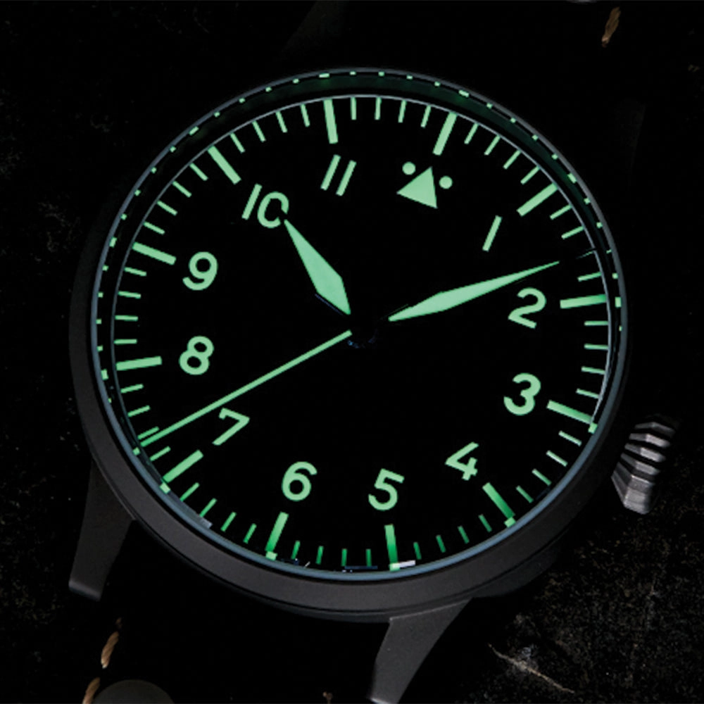 Pilot Original Mnster Automatic 42mm - Black on Leather Strap
