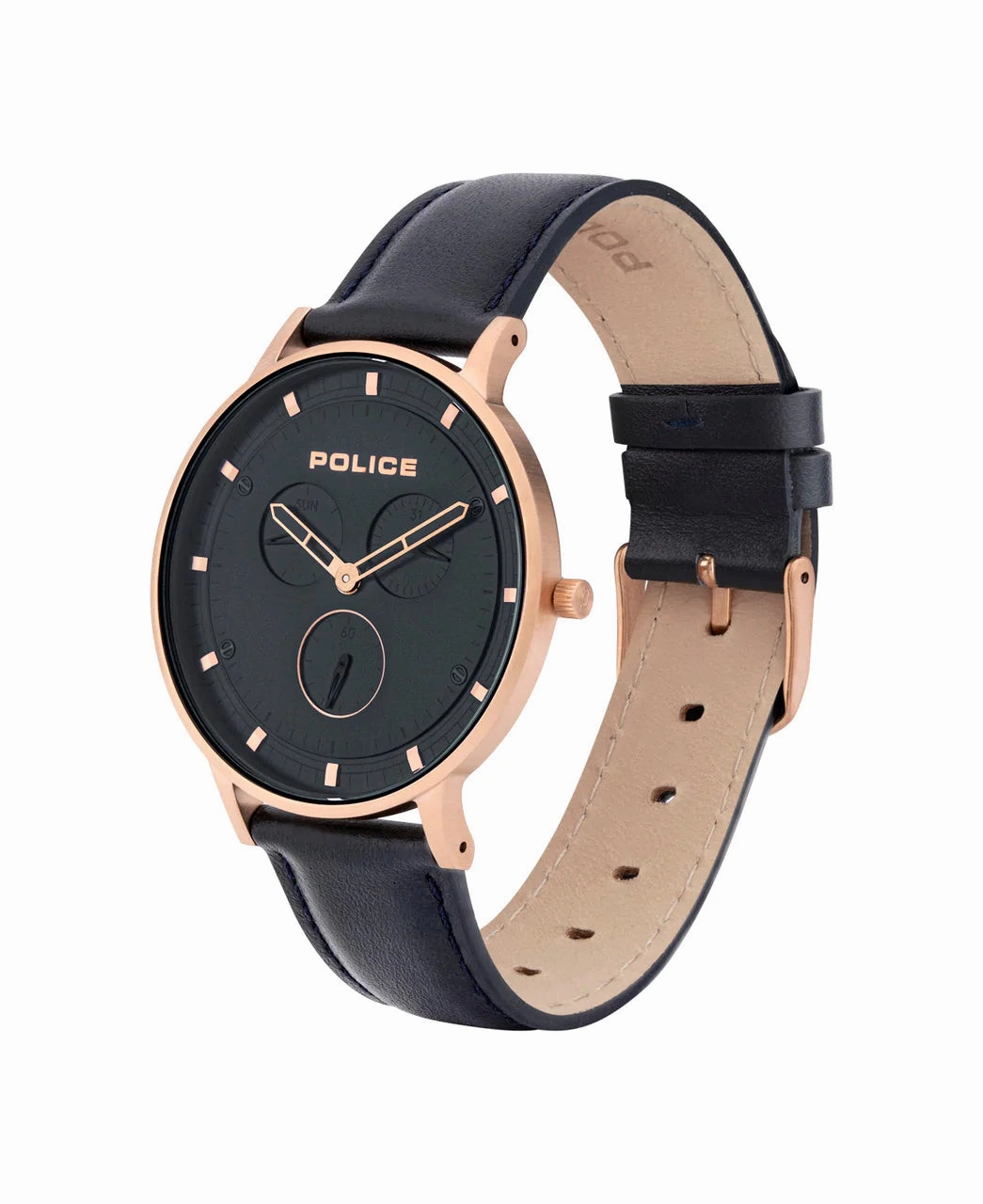 Police Berkeley Black Leather Strap Watch PL.15968JSR/03