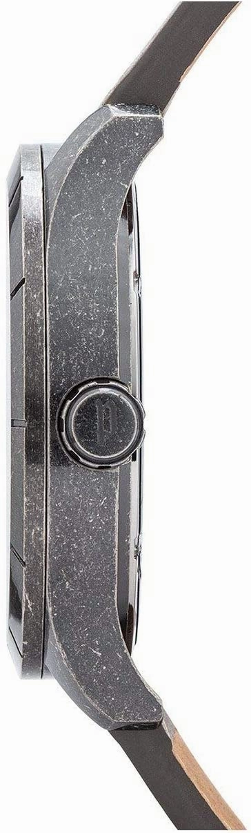 Police Bushmaster Black Dial Grey Leather Strap Watch PL.15662XSQS/02